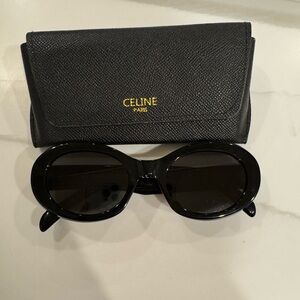 Celine Triomphe Black Oval Sunglasses